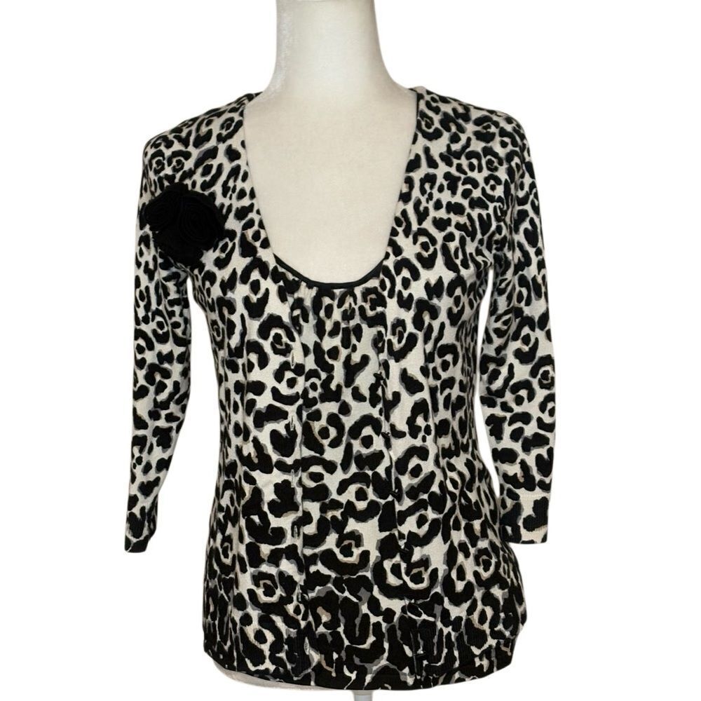 White House Black Market Animal Print Cardigan Set. Size Small. Great Condition